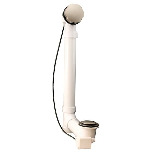 Jones Stephens Brushed Nickel 27in. Cable Drive Toe Touch Bath Waste Kit, PVC P3755BN - main